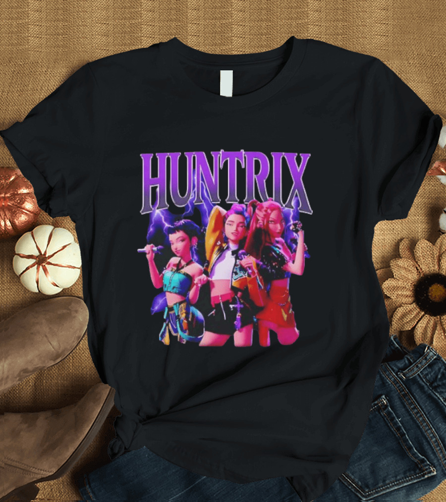 Huntrix Girls Trio Power Pose With Lightning Effect T-Shirt