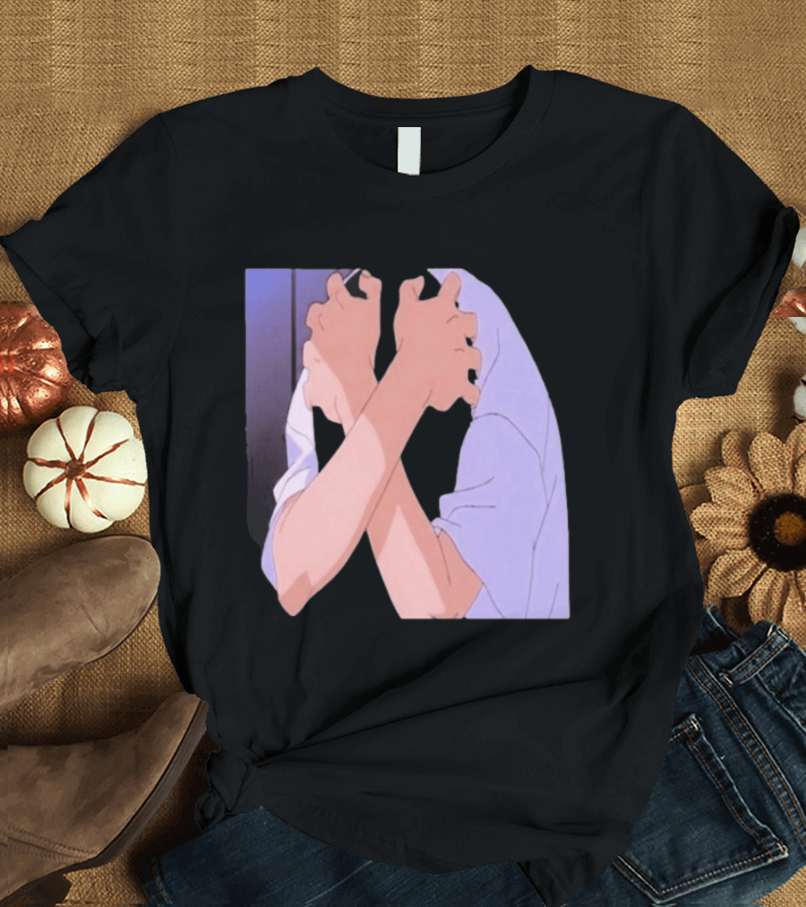 Ikari Shinji Sad Guy Clenched Hands Anime Scene T-Shirt