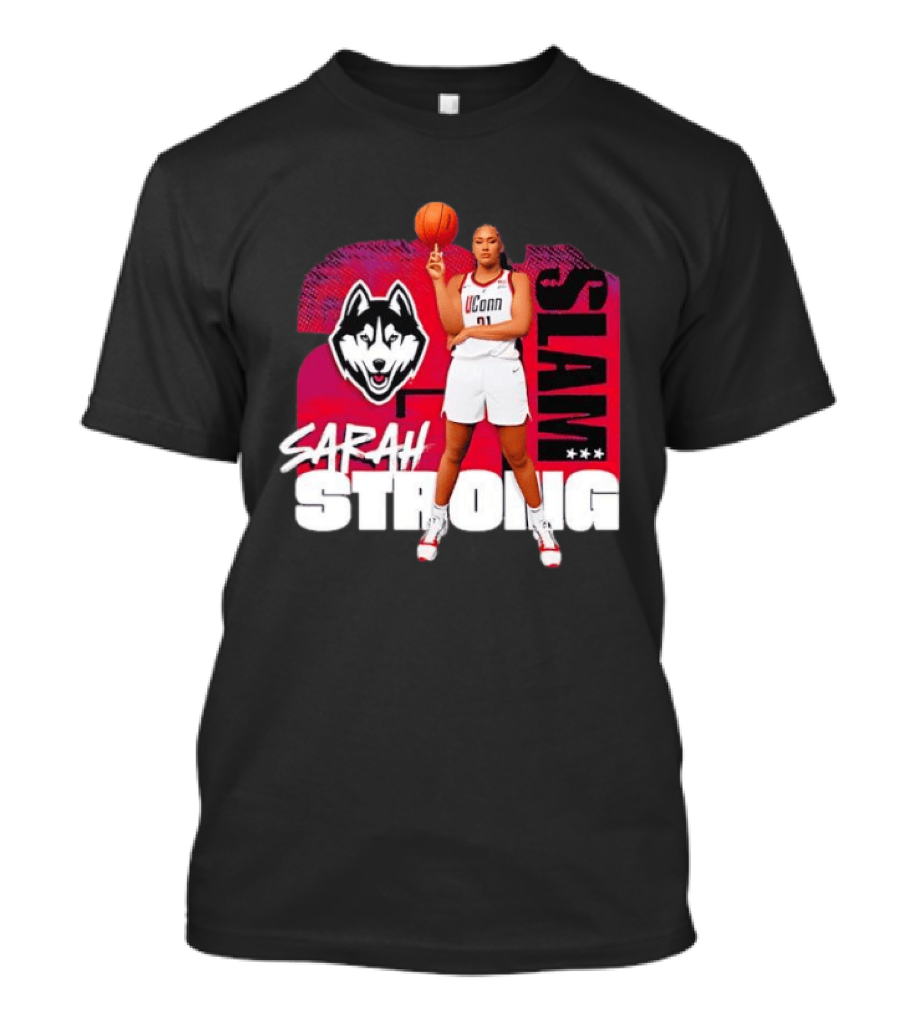SLAM Sarah Strong UConn Huskies Basketball Player T-Shirt
