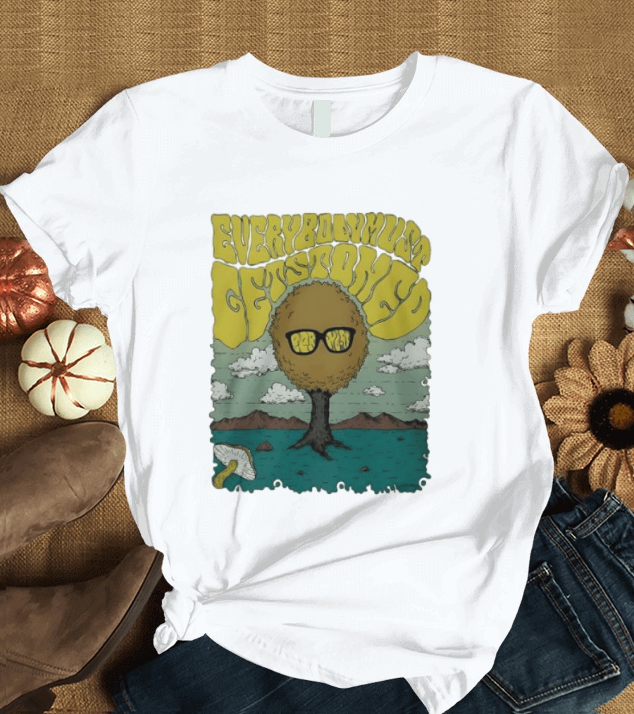 Everybody Must Get Stoned Bob Dylan Psychedelic Mushroom T-Shirt