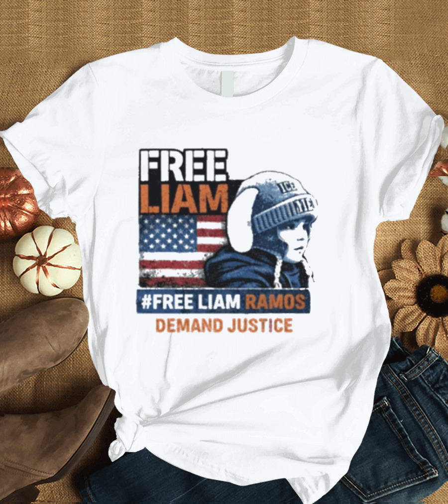 Free Liam Ramos Demand Justice American Flag Ice Hat T-Shirt