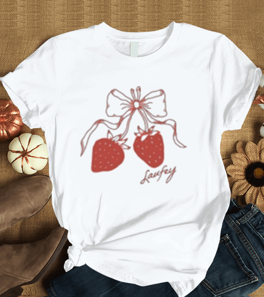 Laufey Strawberry Bow T-Shirt