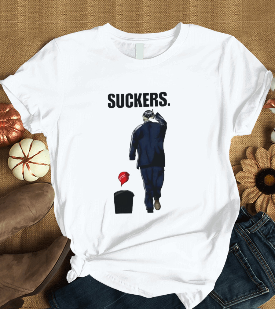 Suckers Trump MAGA Hat Trash Can T-Shirt