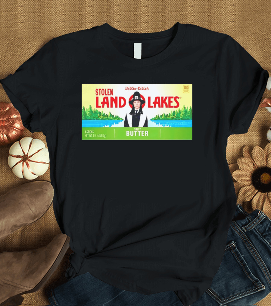 Billie Eilish Stolen Land O Lakes Salty Butter Anti ICE T-Shirt