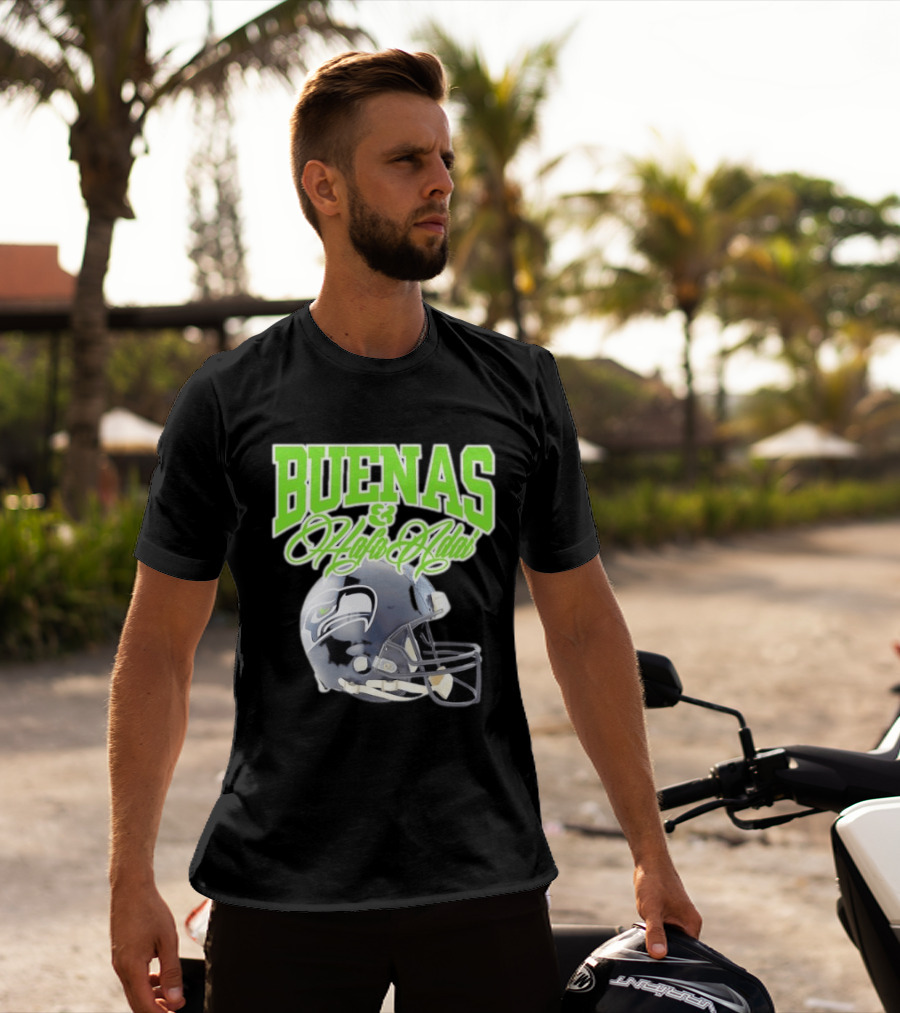 BUENAS Hafa Adai Seattle Seahawks Helmet T-Shirt