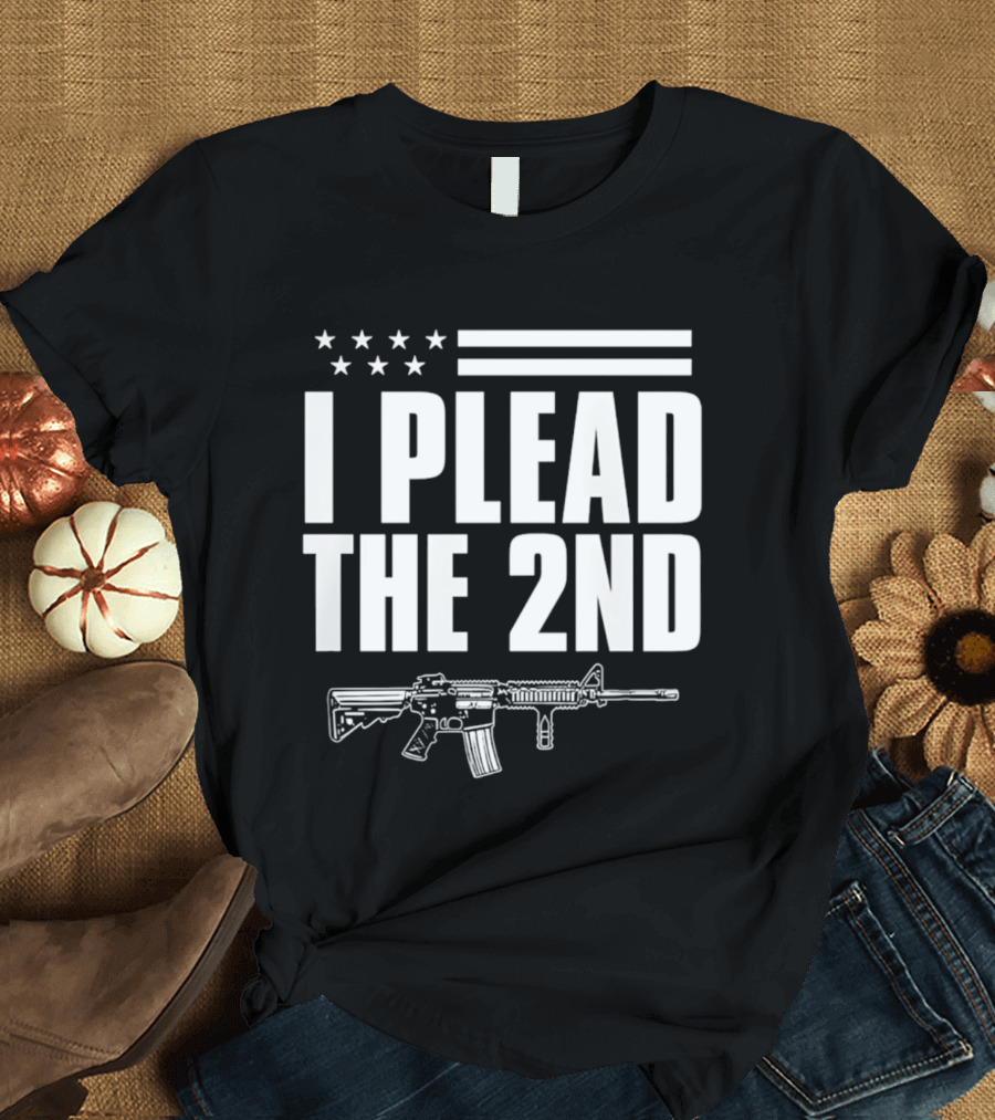 I Plead The 2nd Gun Rights American Flag Rifle T-Shirt