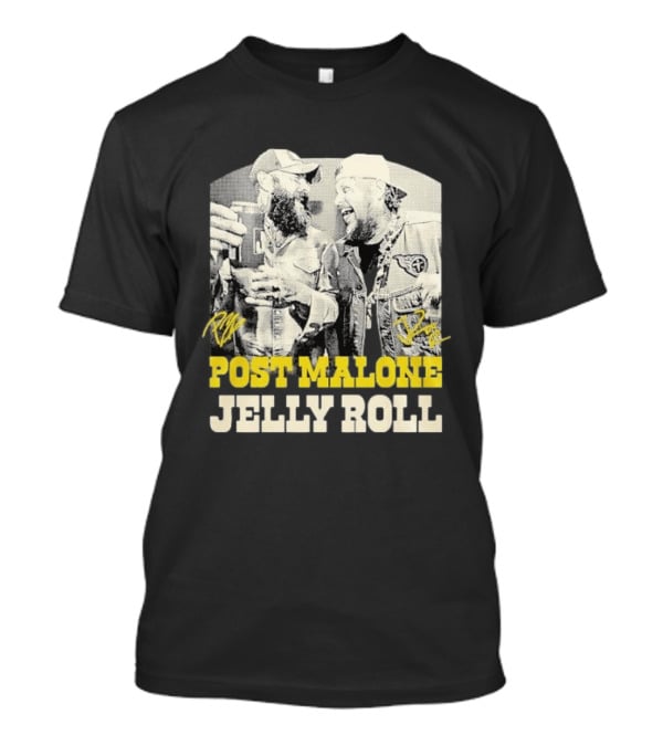 Post Malone Jelly Roll Collaboration Signatures T-Shirt