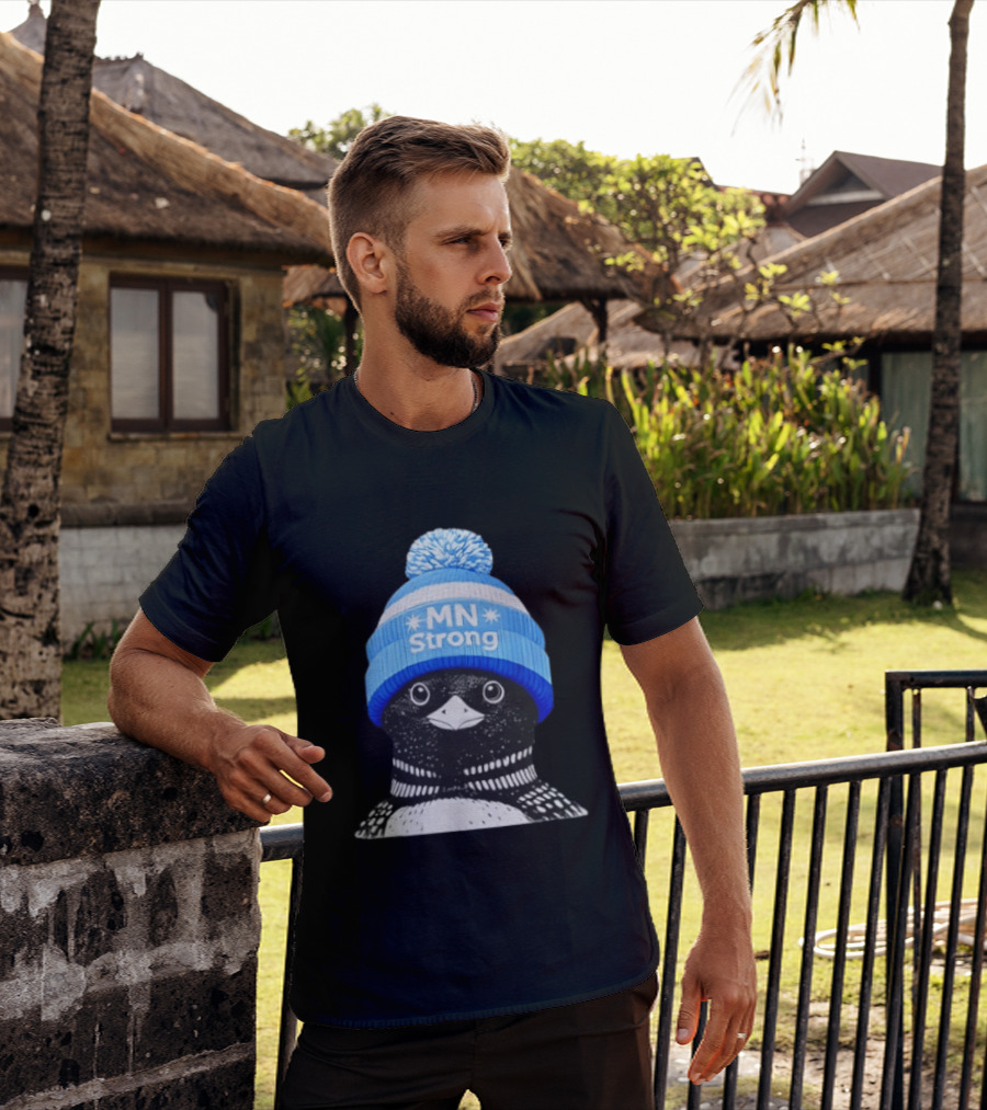 MN Strong Penguin Blue Hat Minnesota T-Shirt