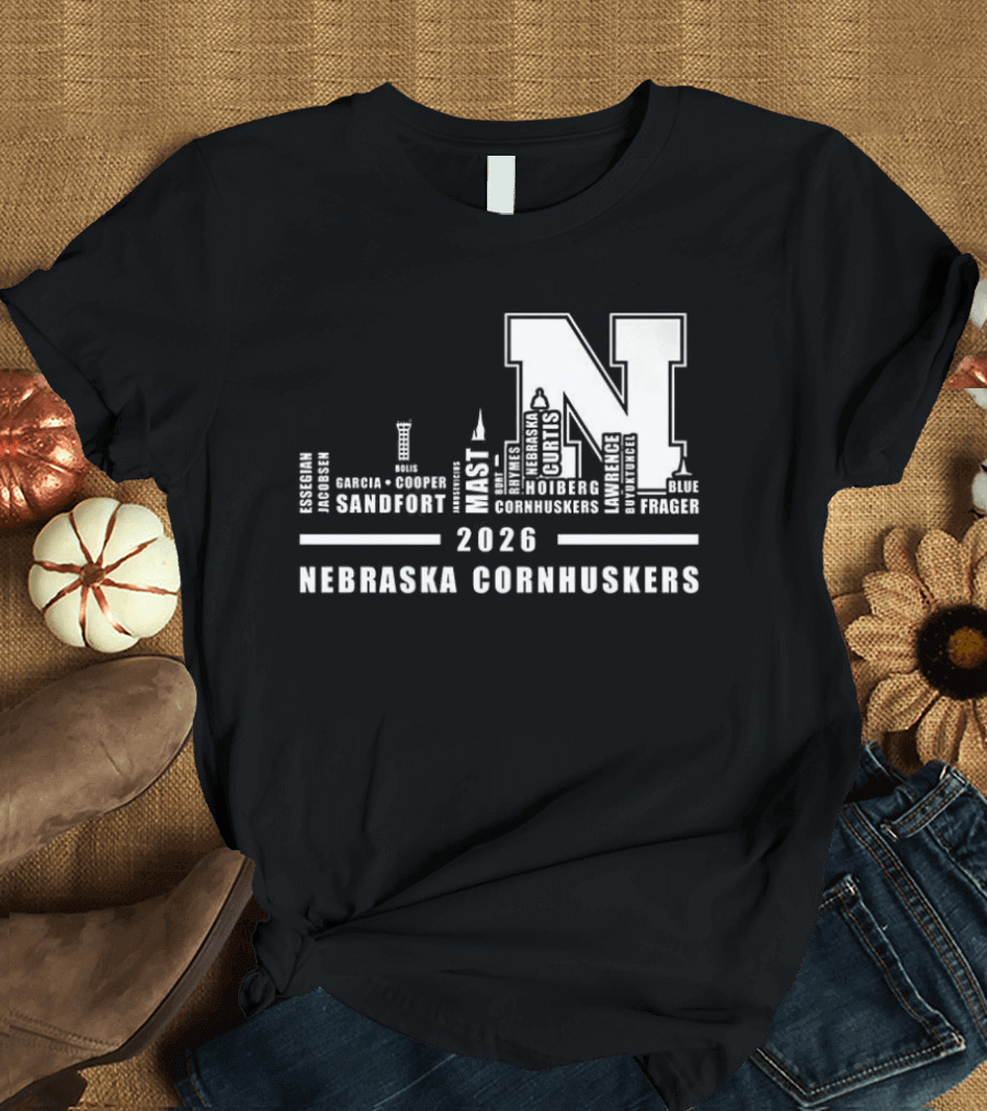 2026 Nebraska Cornhuskers City Skyline Lincoln T-Shirt