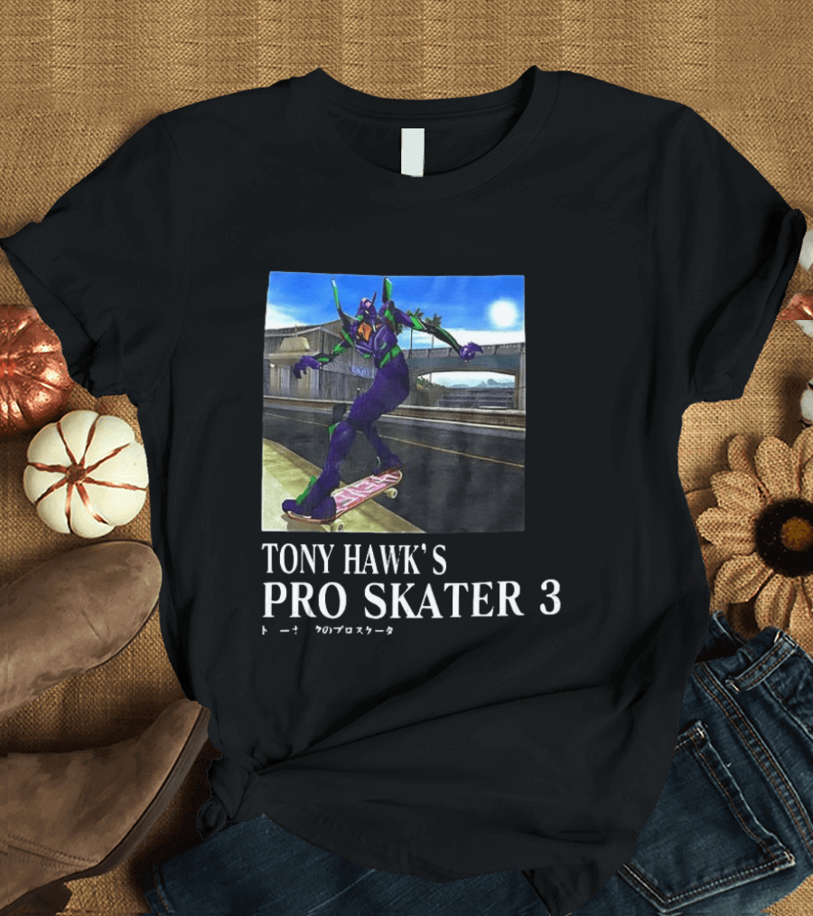 Tony Hawk's Pro Skater 3 Evangelion Crossover Skating Scene T-Shirt