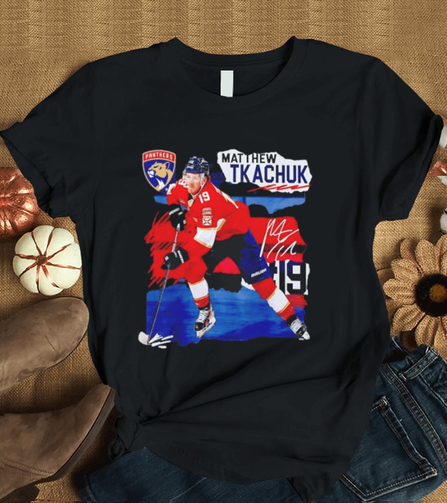 Matthew Tkachuk 19 Florida Panthers NHL Hockey Player Image T-Shirt
