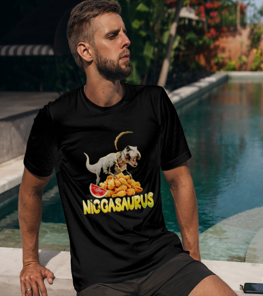 Niggasaurus Dinosaur Fried Chicken T-Shirt