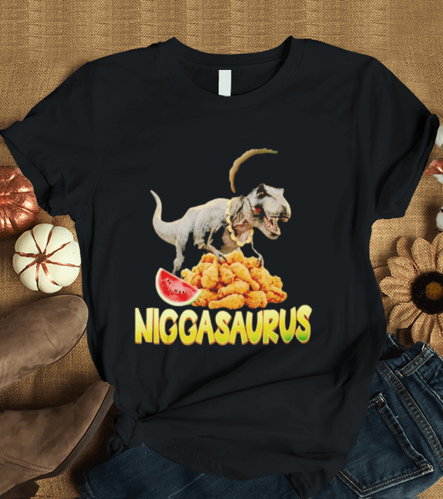 Niggasaurus Dinosaur Fried Chicken T-Shirt