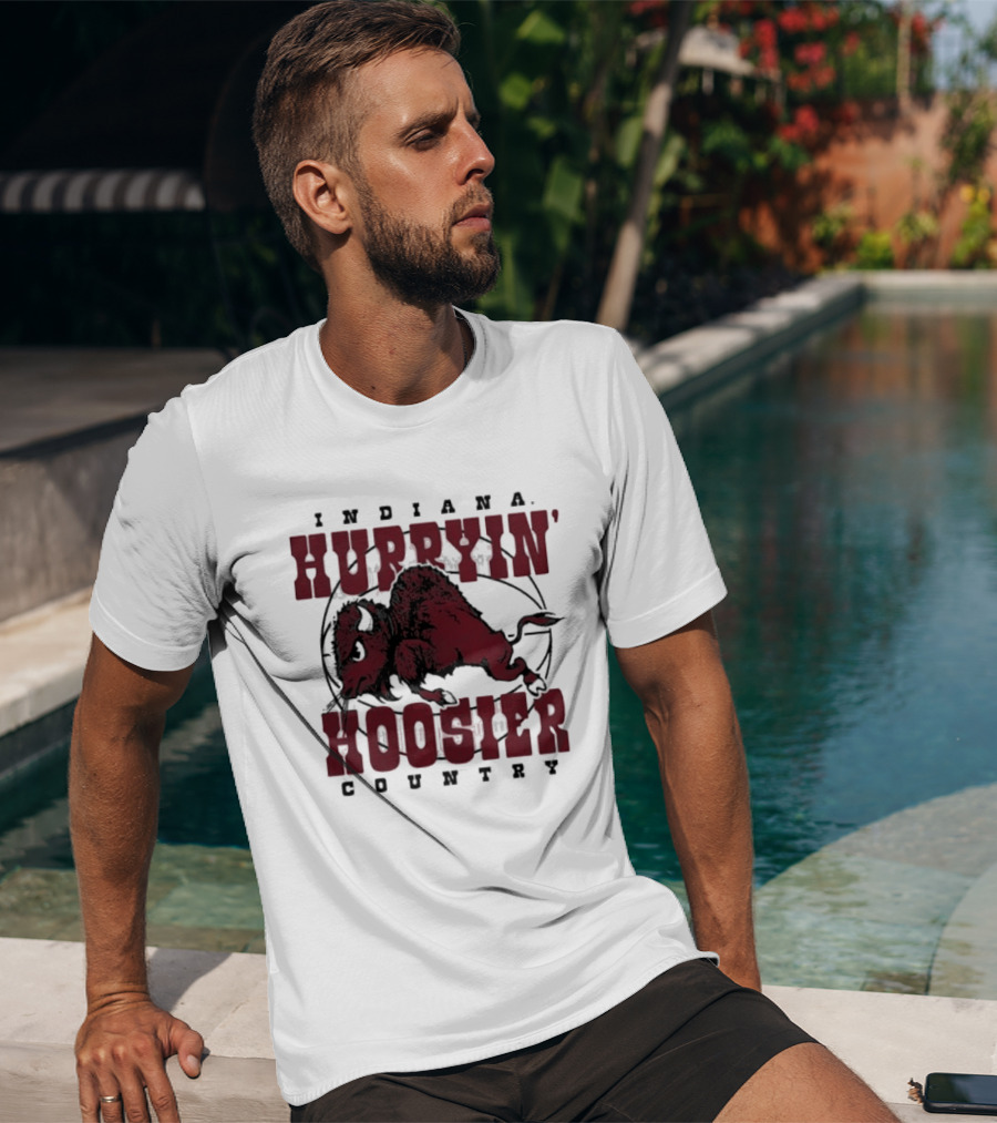 Indiana Hoosiers Basketball Hurryin' Hoosier Country Buffalo T-Shirt