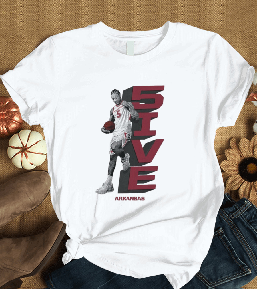 Darius Acuff Jr. 5ive Arkansas Razorbacks Basketball Player T-Shirt