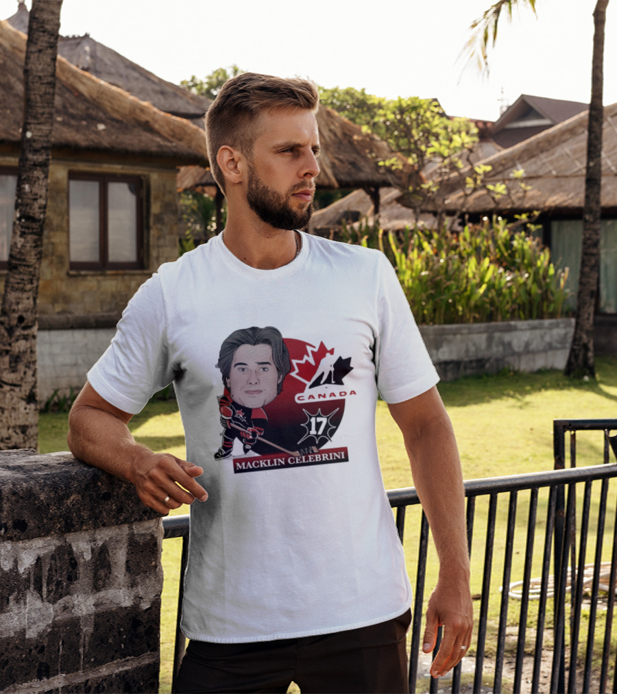 Hockey Canada Macklin Celebrini 17 Canada Leaf T-Shirt