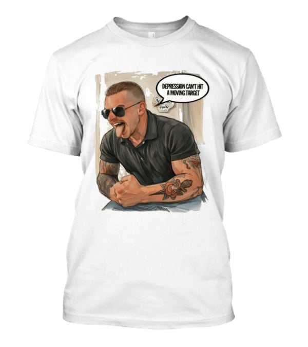 Joey Keegan Flex Pose Depression Can't Hit A Moving Target T-Shirt