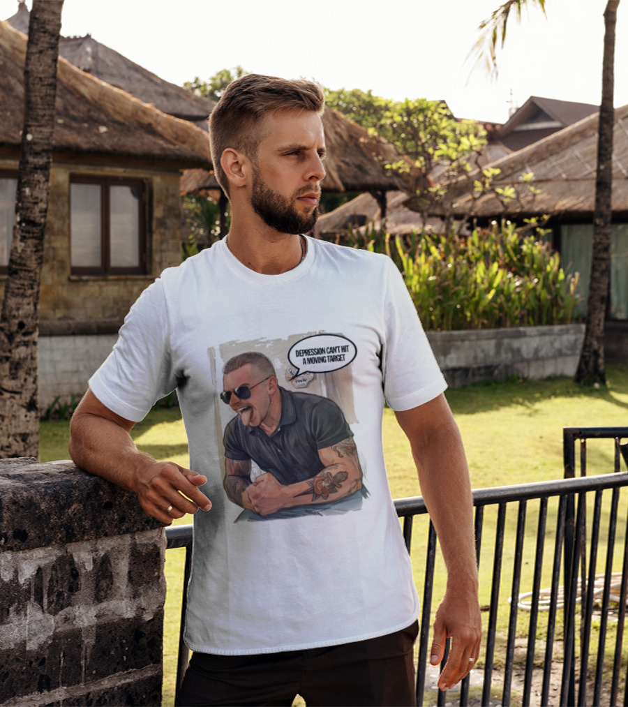 Joey Keegan Flex Pose Depression Can't Hit A Moving Target T-Shirt