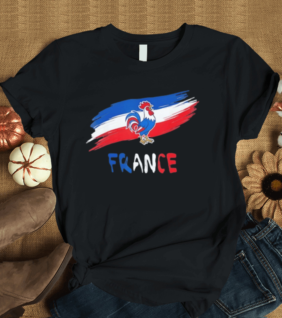 France Rooster French Flag Pride T-Shirt