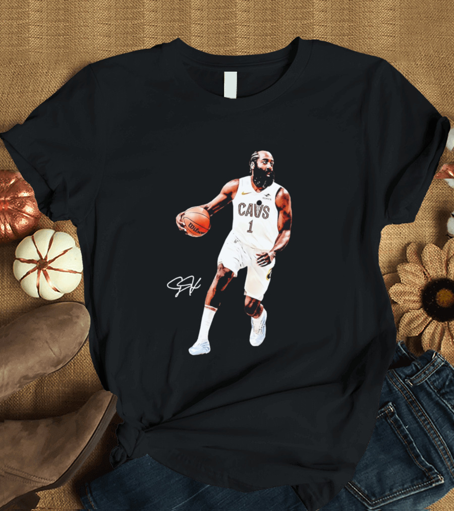 James Harden Basketball CAVS 1 Cavaliers Signature Debut T-Shirt