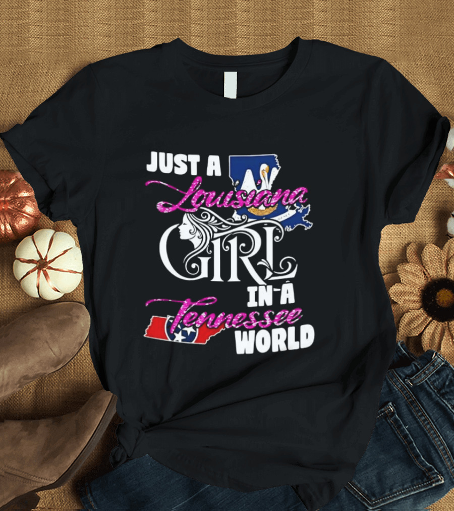 Just A Louisiana Girl In A Tennessee World Pelican Volunteer State T-Shirt