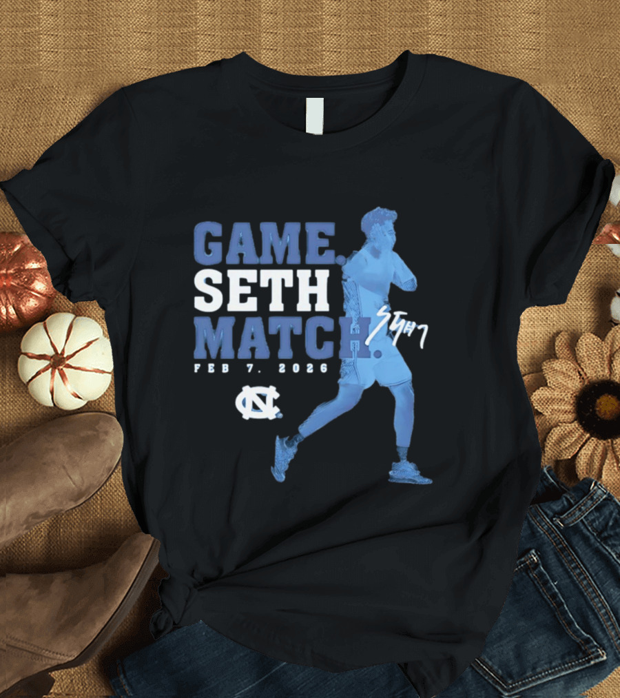 Game Seth Match Feb 7 2026 UNC Tar Heels T-Shirt
