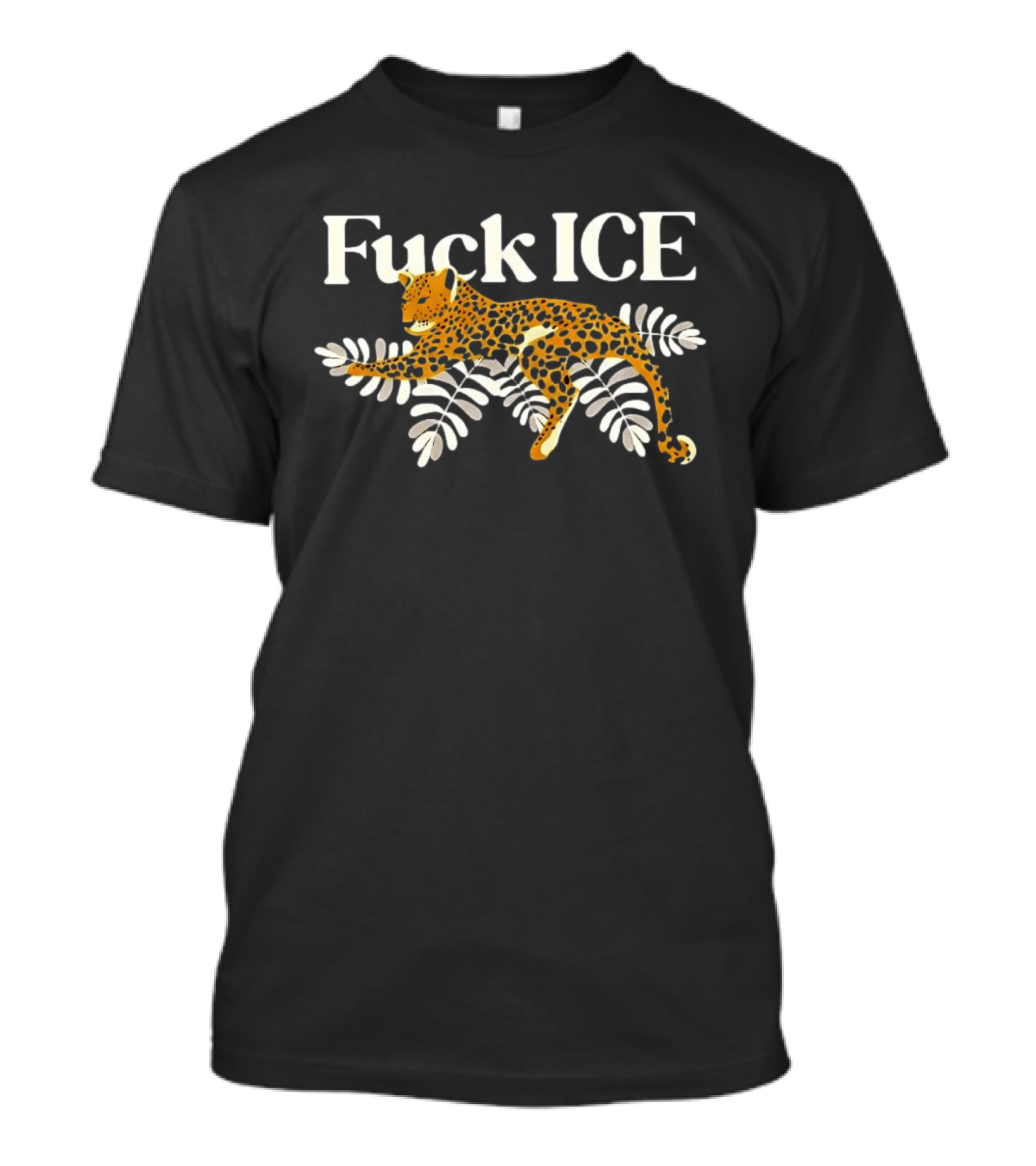 Leopard Fuck ICE Abolish ICE T-Shirt