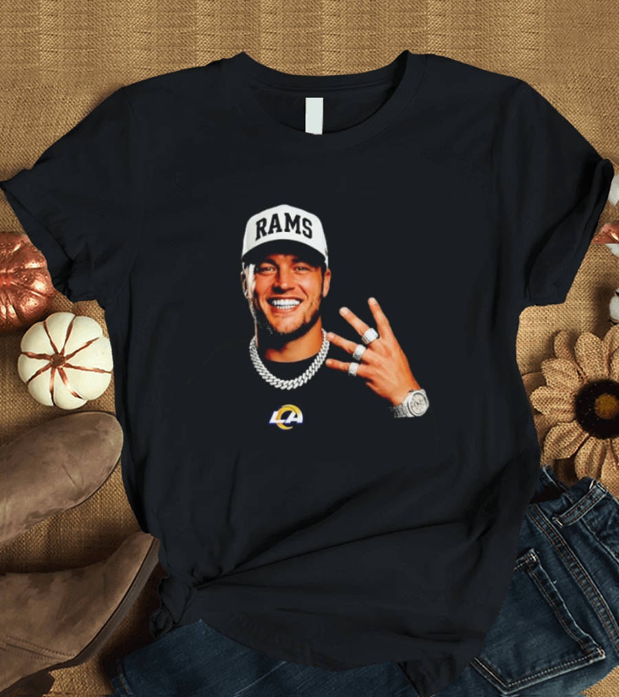 Los Angeles Rams Matthew Stafford MVP Rings Celebration T-Shirt