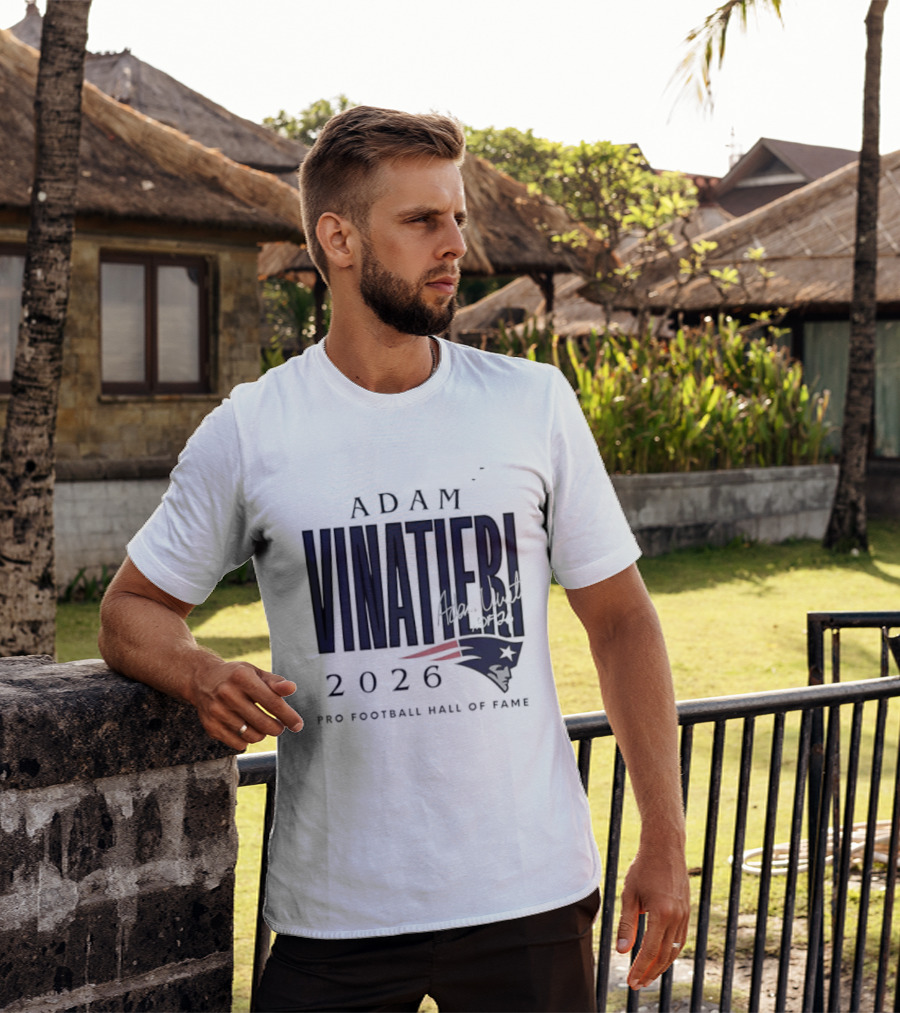 Adam Vinatieri 2026 Patriots Pro Football Hall Of Fame T-Shirt