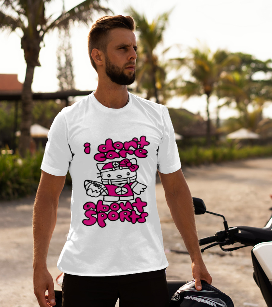 Hello Kitty I Don't Care About Sports Playful Attitude T-Shirt