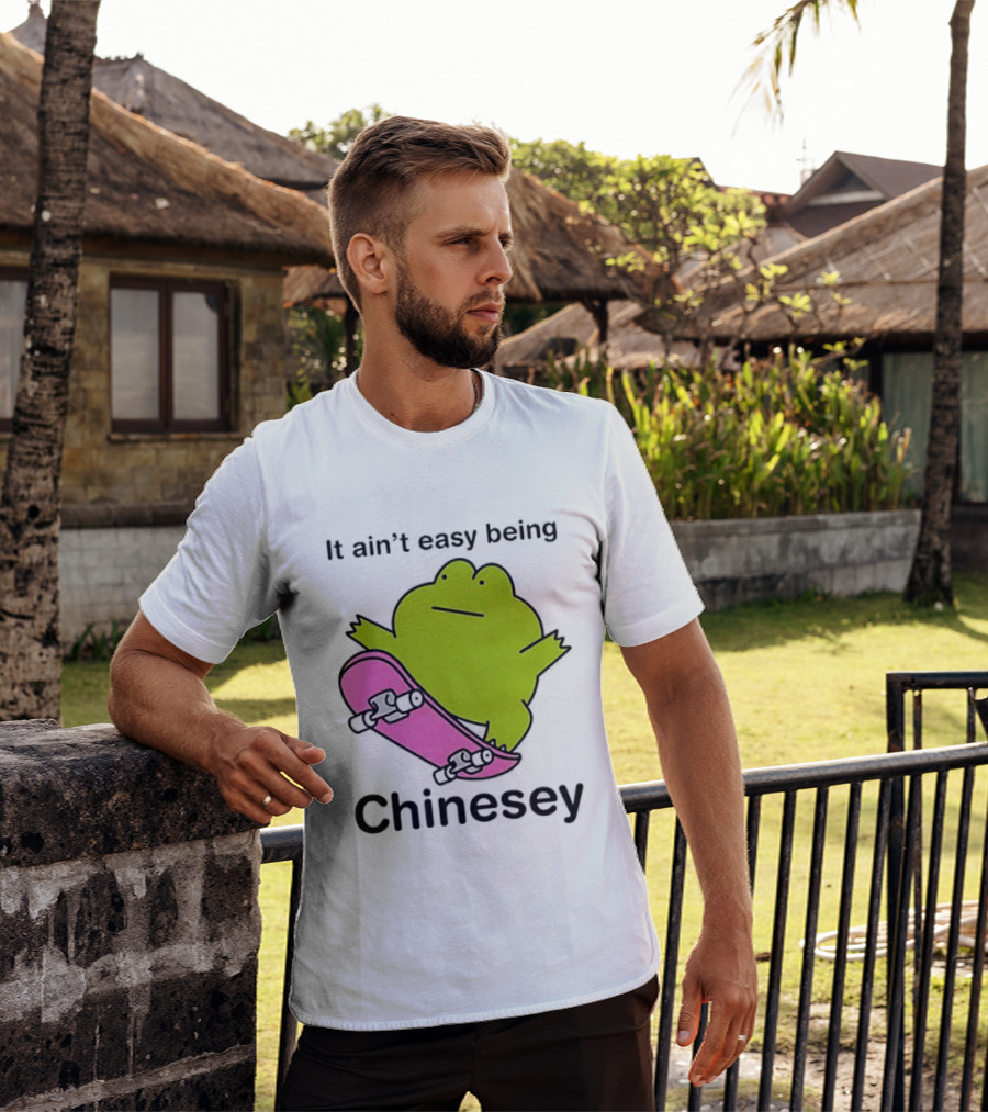 It Ain't Easy Being Chinesey Kawaii Frog On Skateboard T-Shirt