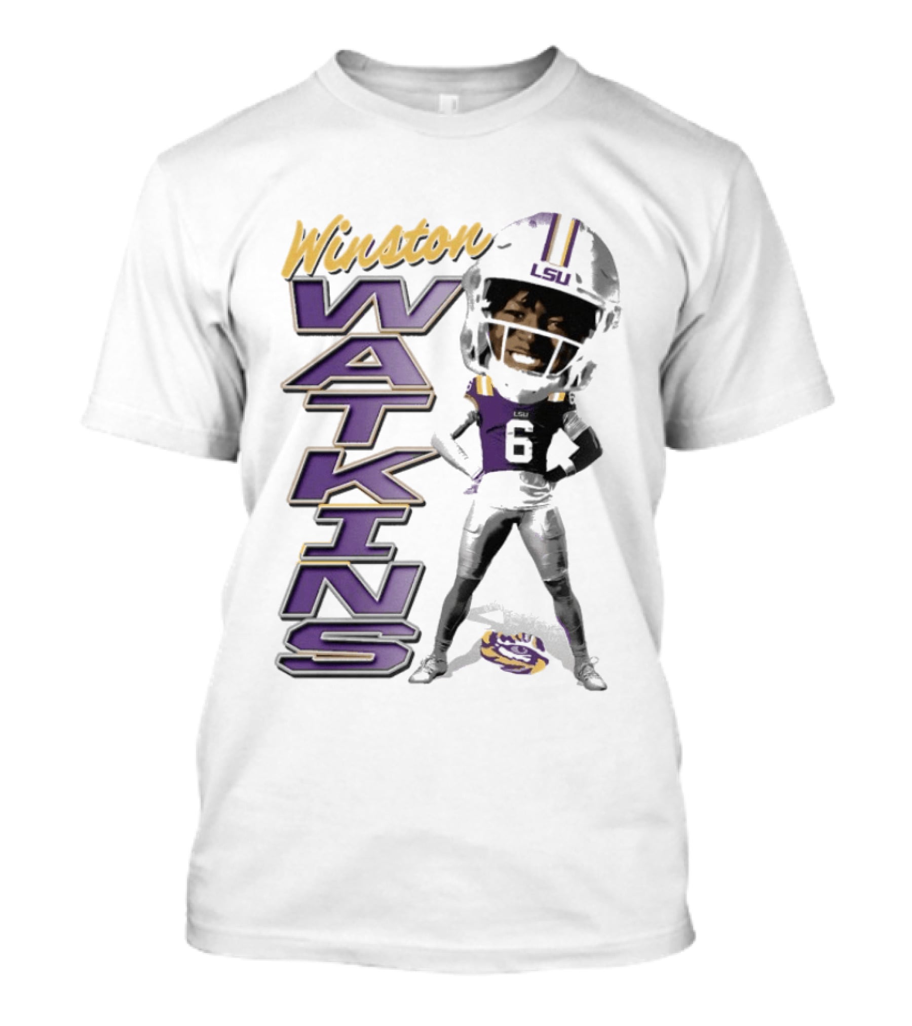Winston Watkins LSU Tigers Football Caricature T-Shirt