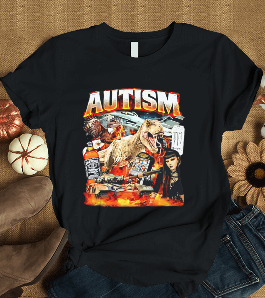 Autism Rex Eagle Jack Daniel's Tank Monster Energy Explosion T-Shirt