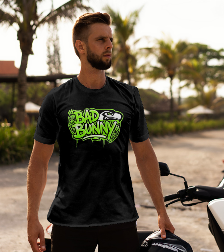 Bad Bunny Seattle Seahawks Team Collaboration T-Shirt