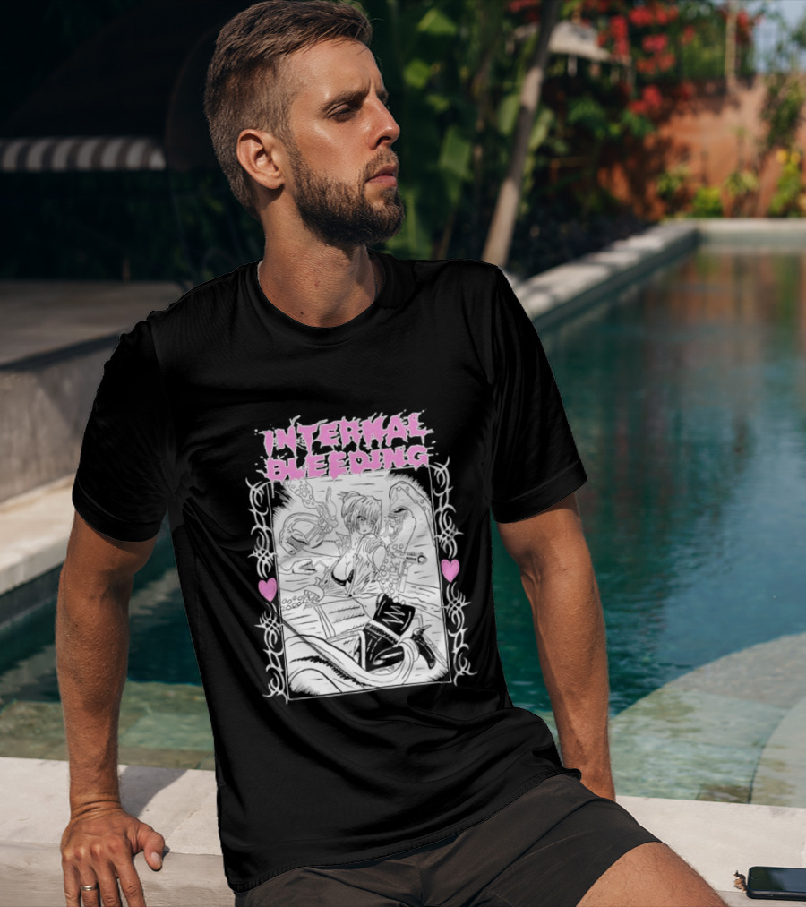 Internal Bleeding Anime Pastel Aesthetic Manga Style Hearts T-Shirt