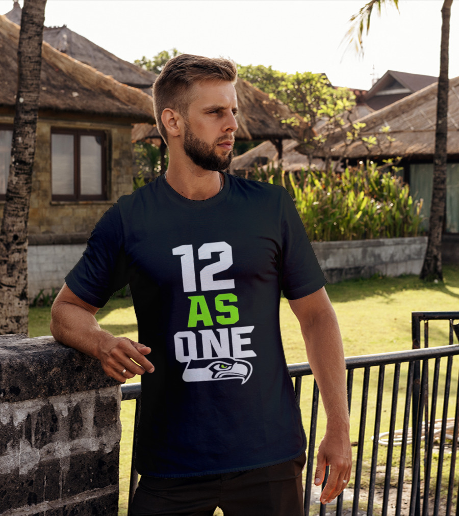 Seattle Seahawks 12 As One Fan Slogan With Team T-Shirt