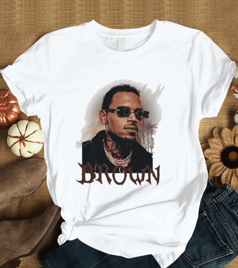 Chris Brown Highline Urban Style Sunglasses And Tattoos T-Shirt