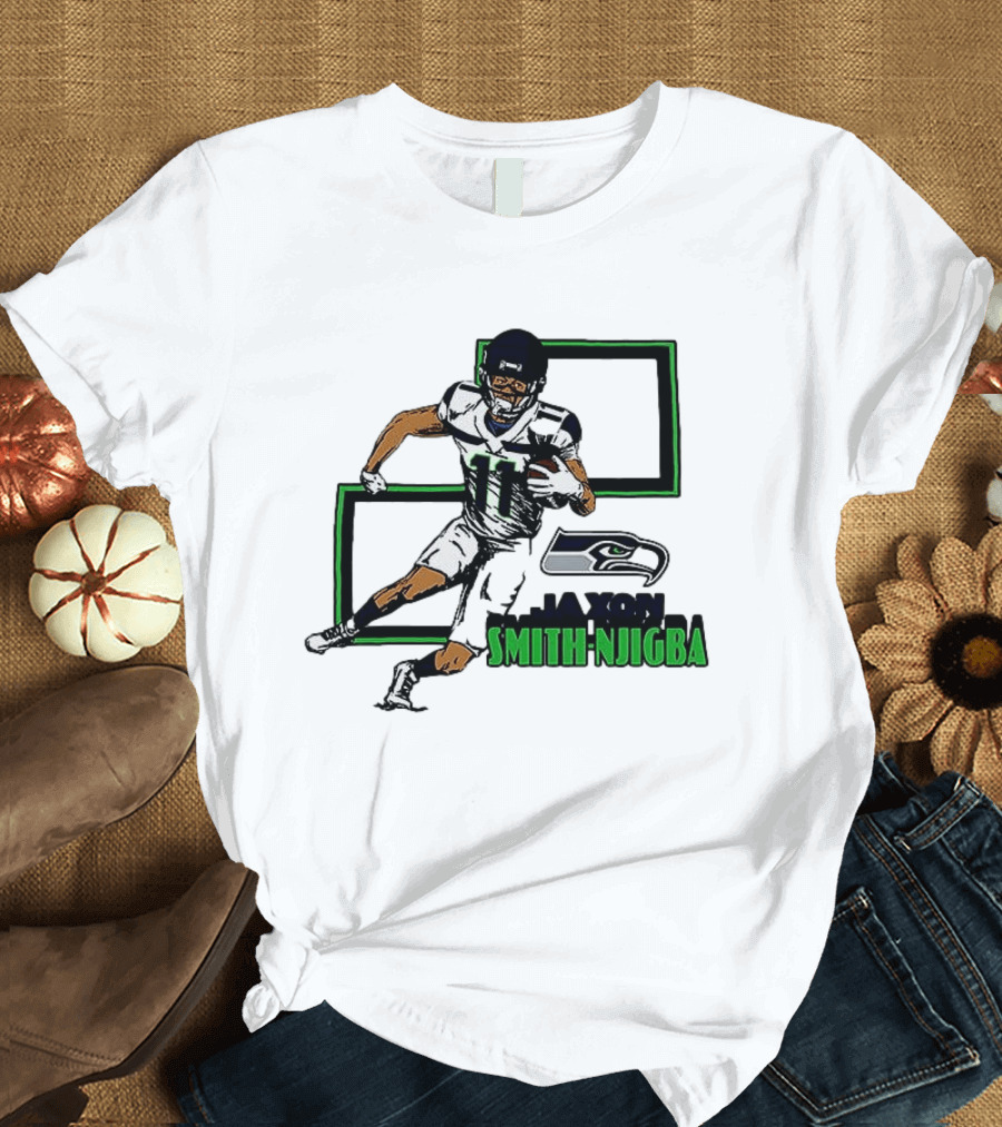 Jaxon Smith Njigba Seattle Seahawks Football Action Seahawks T-Shirt