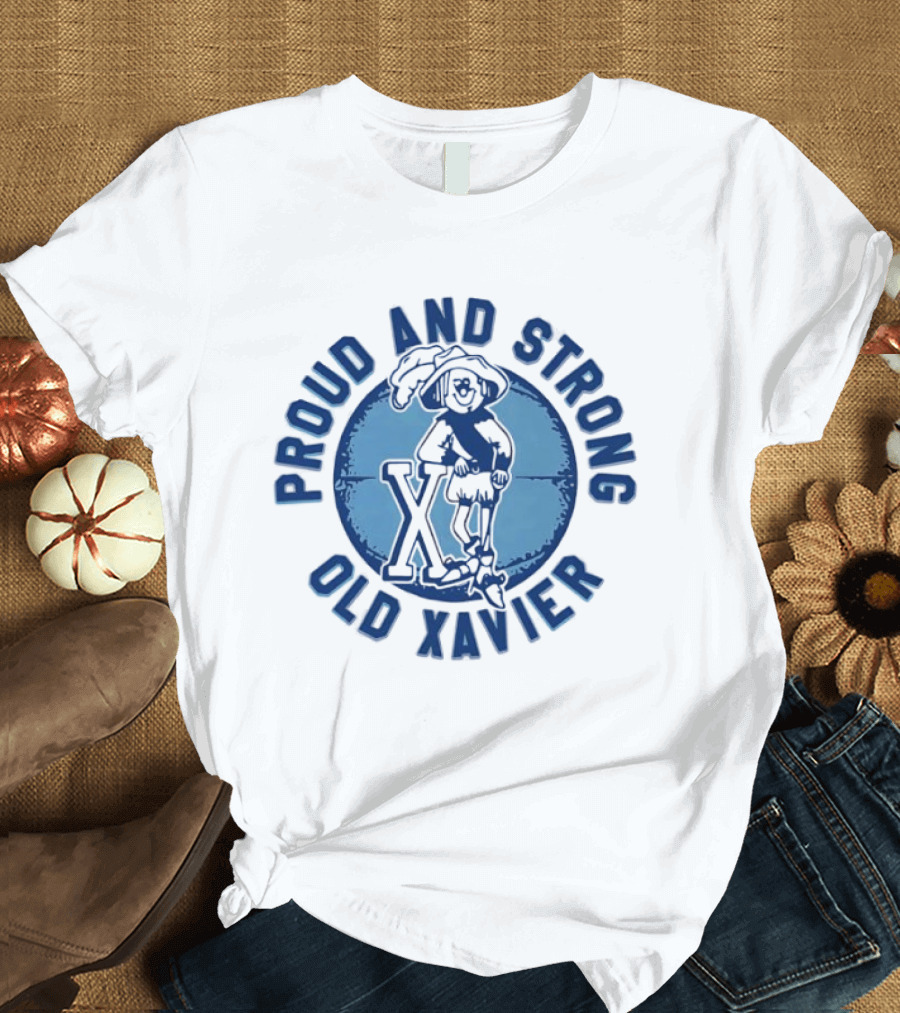 Proud And Strong Old Xavier Musketeers Retro Basketball T-Shirt