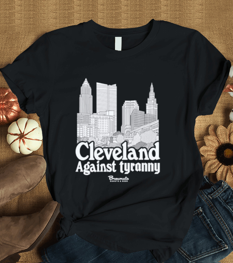 Cleveland Against Tyranny City Skyline Tower City Terminal Towers T-Shirt