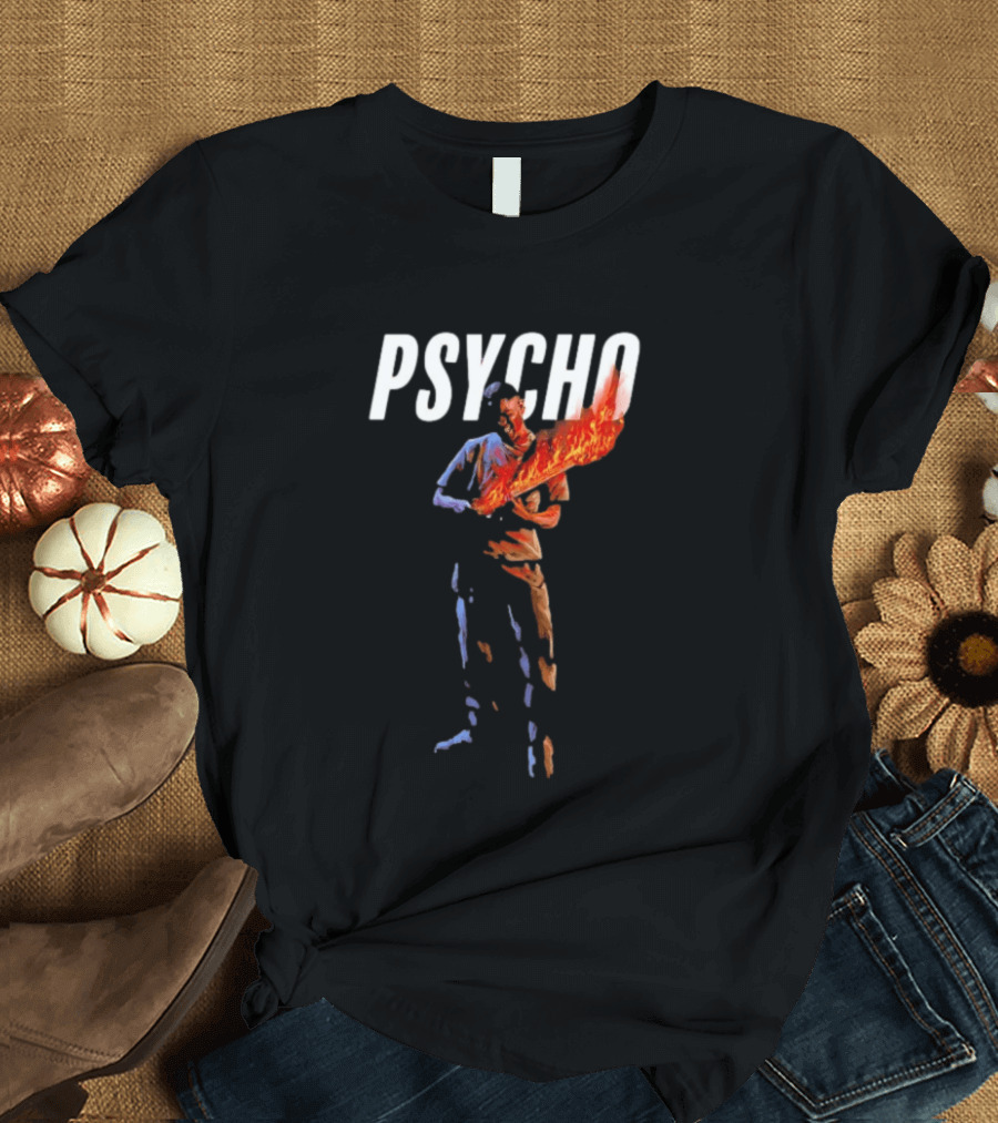 Psycho Fiery Abstract Figure T-Shirt