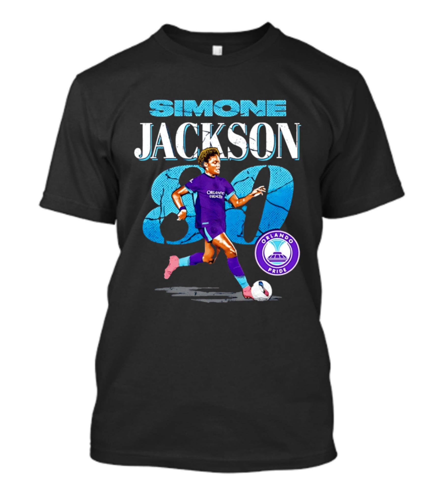 Simone Jackson Orlando Pride 80 Cracked Number Soccer T-Shirt