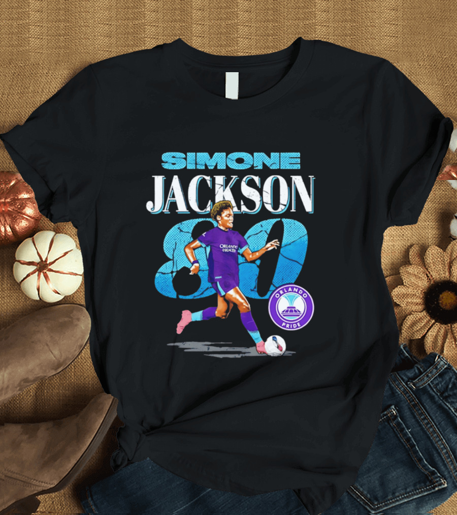 Simone Jackson Orlando Pride 80 Cracked Number Soccer T-Shirt