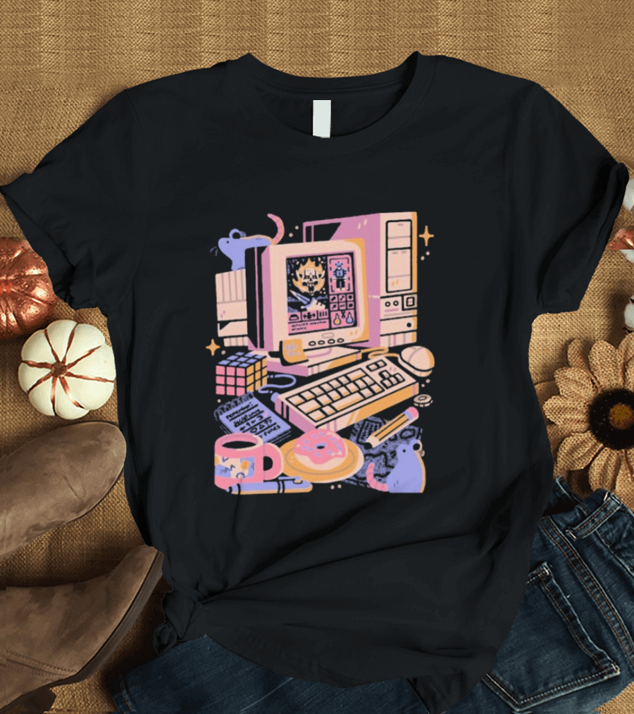 1000 Dead Draculas Computer Mice Retro Gaming Pastel Aesthetic T-Shirt