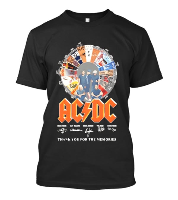 AC DC Band Name Album Collage Thank You For The Memories T-Shirt