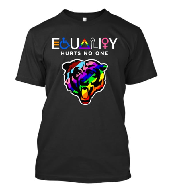 Chicago Bears Equality Hurts No One Rainbow Bear Diversity T-Shirt