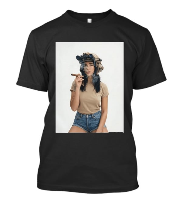 D Lipa Smoking Cigar Night Vision Helmet Aesthetic T-Shirt