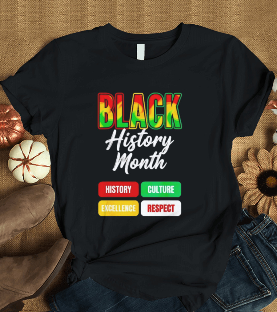 BLACK History Month History Culture Excellence Respect T-Shirt