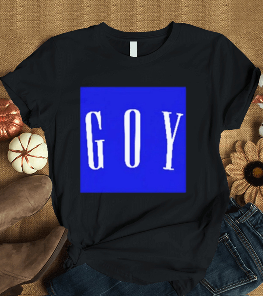 GOY Blue Bold Text Minimalist T-Shirt