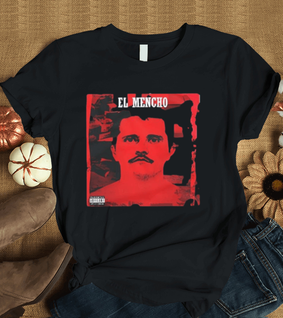 El Mencho CJNG Red Portrait Explicit Content T-Shirt
